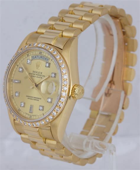 rolex day-date diamond bezel price|18k presidential Rolex diamond bezel.